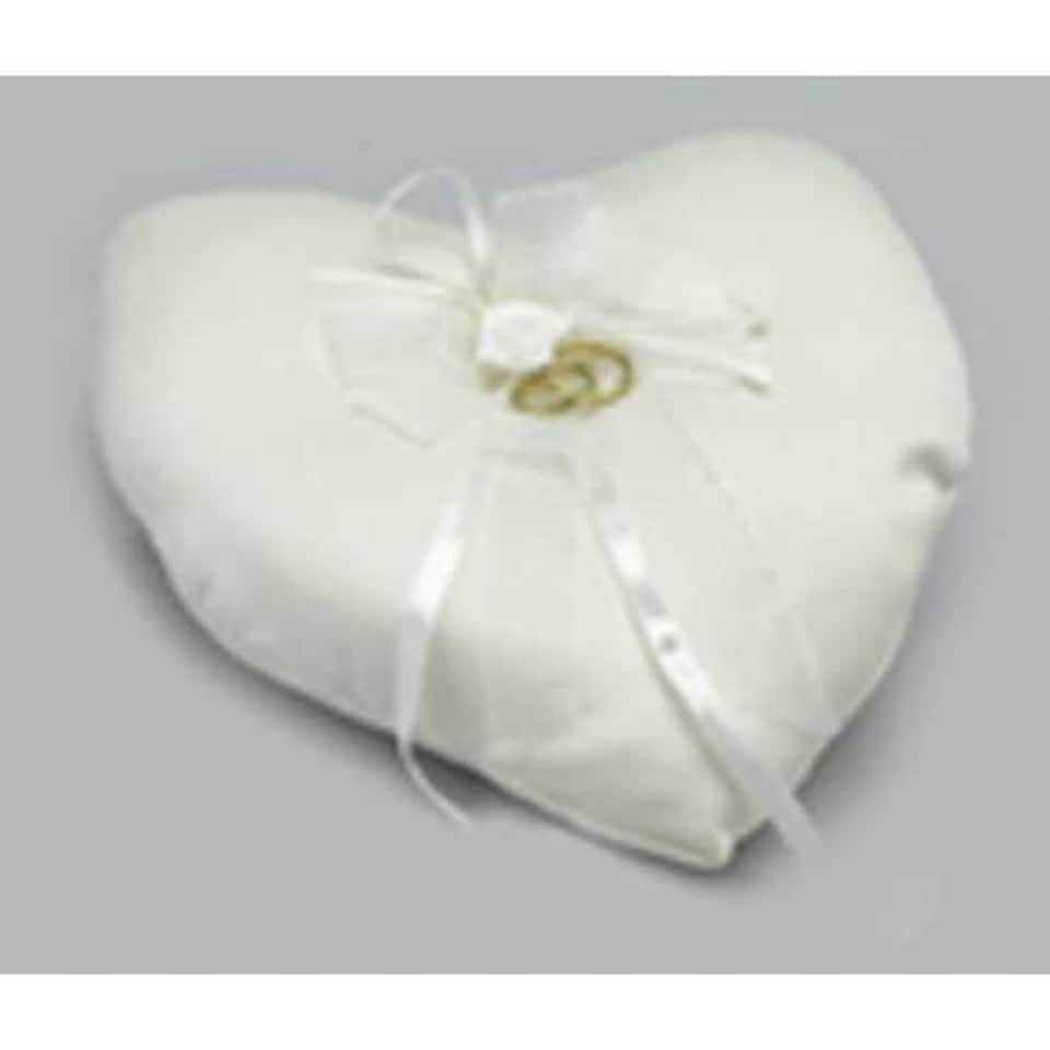 Heart Shaped Ring Cushion White