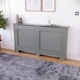 image 8 of Vida Designs Oxford Radiator Cover Painted MDF Cabinet, Grey, 152cm