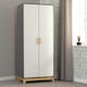 image 8 of Cleveland 2 Door Wardrobe - L52 x W80 x H192 cm - White/Grey Metal Effect | Grey