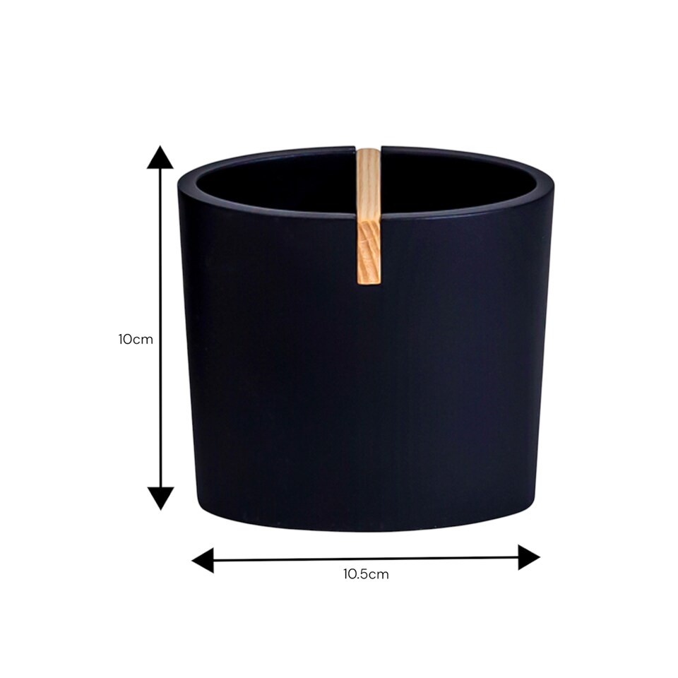 image 1 of Showerdrape Sonata Black & Bamboo Toothbrush Holder | Black | 1