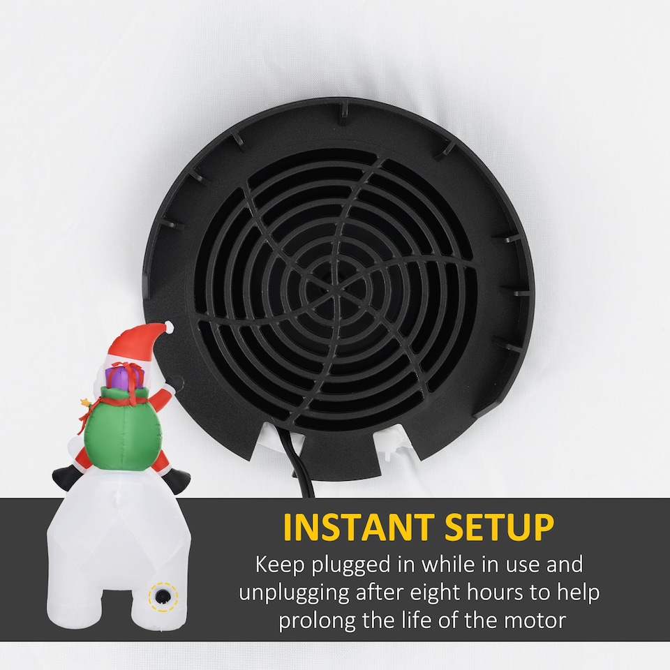 image 1 of Outsunny 6.6FT Christmas Inflatable Santa Claus w/ Polar Bear for Graden