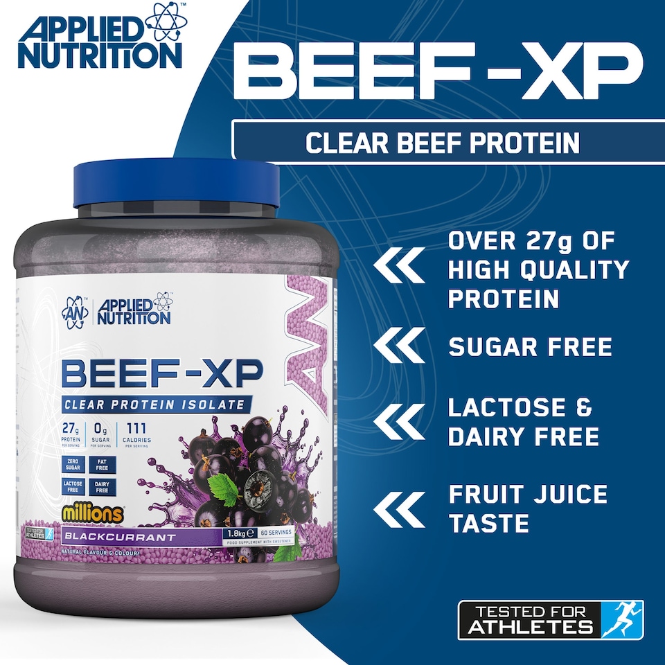 image 1 of Applied Nutrition Beef-XP Clear Protein Isolate Powder - Millions Blackcurrant  - 60 Servings