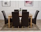 image 3 of Oslo 150 x 90 cm Medium Oak Dining Table and 6 Montana Leather Chairs | Brown | Brown
