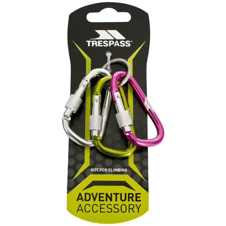 image 1 of Trespass Lock X Carabiner Keyring Set | Multi | Assorted | 1