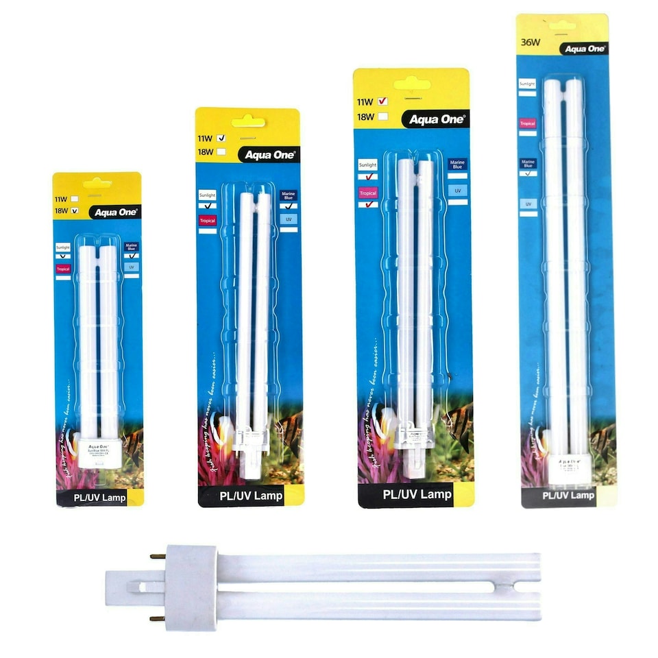 image 1 of Aqua One Mix Sunlight & Marine Blue PL CFL Light Bulb Lamp For Aquarium 9-36W Clear