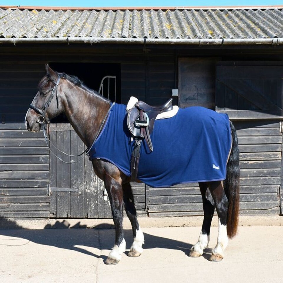 image 1 of Rhinegold Fixed Chest Fleece Ride On Rug Blue | Size: 6ft 9
Colour: Navy