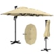 image 1 of Outsunny 45 m Patio Cantilever Roma Parasol Large DoubleSided Rectangular Garden Umbrella with Crank Handle 360 Cross Base for Bench Outdoor Khaki