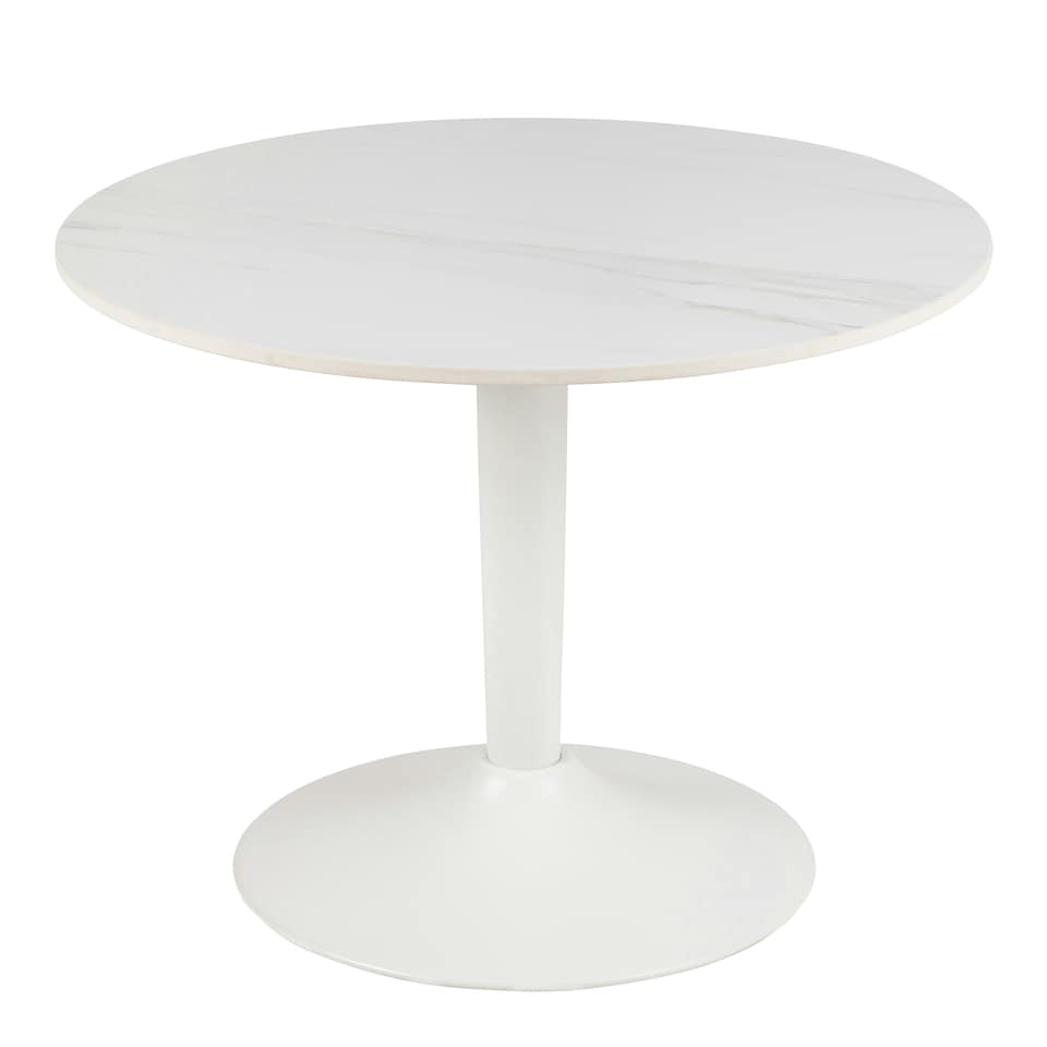 image 1 of Malta Ceramic Round Coffee Table in White 60x45cm