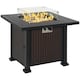 image 1 of Outsunny Outdoor Propane Fire Pit Table w/ Wind Screen & Glass Beads, Black