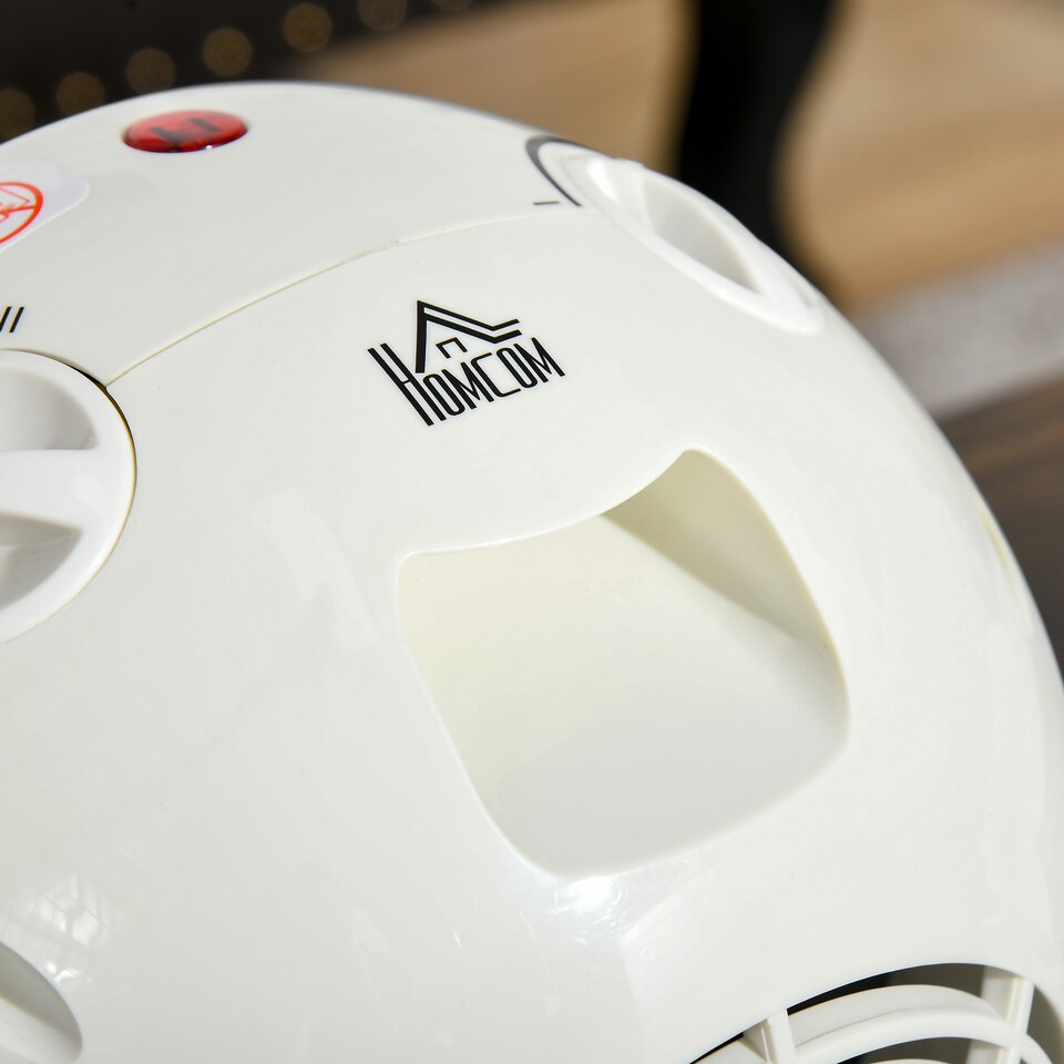 image 1 of HOMCOM 1500W Small Space Heater, Ceramic Electric Plug in Fan Heater with 3 Heat Setting, Adjustable Temperature, Tip-Over, Overheating Protection, Low Energy, White