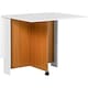 image 1 of HOMCOM Folding Dining Table Mobile Writing Desk w/ Casters Teak Colour, White