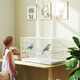 image 10 of PawHut Bird Cage with Divider, 4 Wooden Perches, Slide Out Tray, White