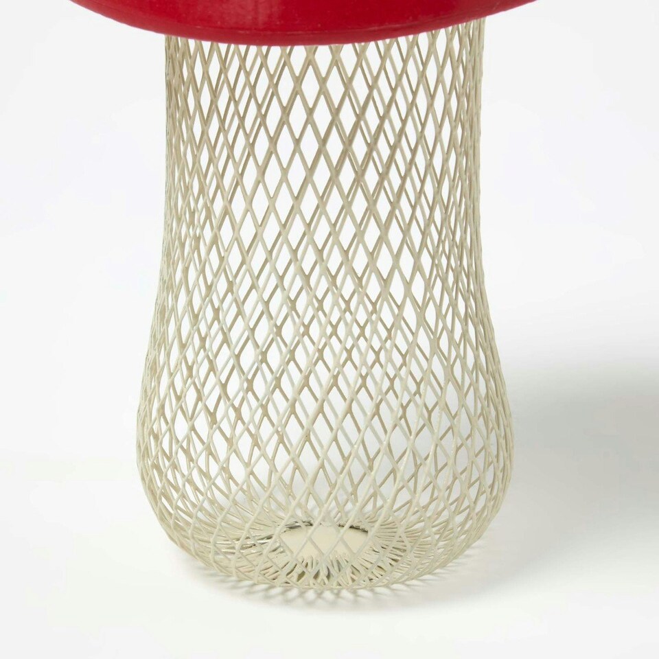 image 1 of Homescapes Red Mushroom Hanging Bird Feeder