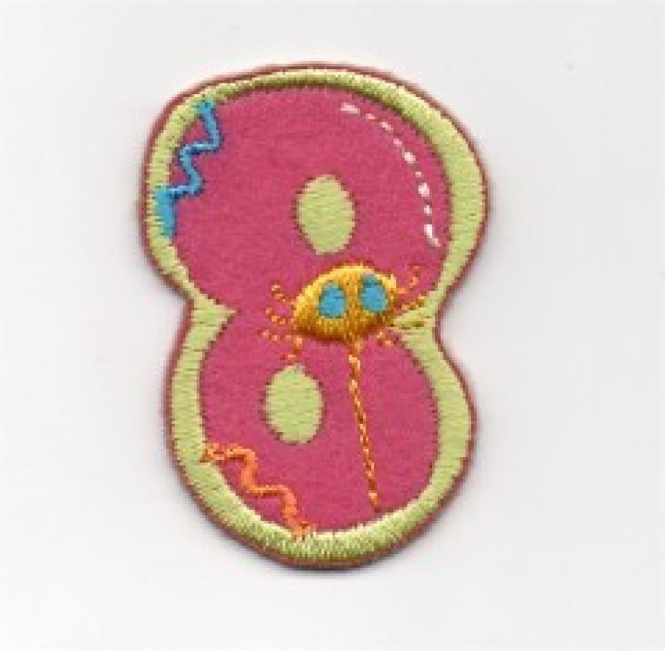 Assorted Colours: Number 8 Number Patch Motif for Dressmaking - each