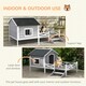 image 5 of PawHut Wooden Dog House w/ Porch, Water-resistant Roof, for S M Dogs, Grey 