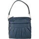 image 1 of Soft Leather Ruched Detail Detachable Strap Cross Body Shoulder Bag Blue | Petrol