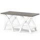 image 8 of COSTWAY Farmhouse Wooden Accent Table with Storage Shelf Gray