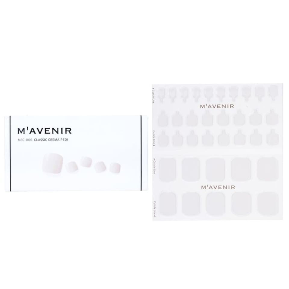 image 1 of Nail Sticker (white) - # Classic Crema Pedi - 36pcs White