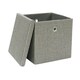 image 2 of JVL Silva Foldable Fabric Storage Box with Lid, Grey Grey