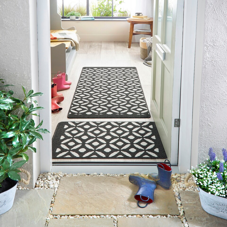 image 1 of My Stain Resistant Mat Crescent Charcoal 67x150