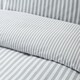 image 4 of Catherine Lansfield Brushed Stripe Cotton Reversible Duvet Cover Set Silver Grey Silver | Double