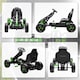image 9 of AIYAPLAY Pedal Go Kart, Ride on Racer with Freewheel System, Brake, Non-Slip EVA Wheels, Metal Frame, Go Kart for Kids Ages 3-6 Years | Green