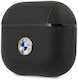 image 3 of BMW Leather Cover with Silver Logo for Airpods 3 Black - BMA3SSLBK