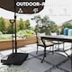 image 5 of Outsunny Garden Parasol Base with Adjustable Wheels and Handle, Garden Sun Umbrella Base Parasol Stand, Filled Up to 55kg with Stand, 45kg with Water for 35, 38, 48 mm Poles, Black