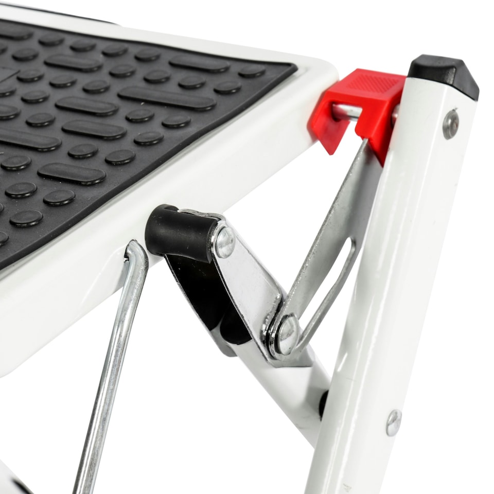 image 1 of Oypla Foldable 2 Step Ladder Stepladder Non Slip Tread Safety Steel Portable Step Stool White