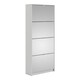 image 1 of Shoes Shoe Cabinet 4 Flip Down Mirror Doors and 2 layers in White