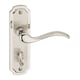 image 3 of Constance Metal Lever Latch Door Handles Set Rose Internal, External | Silver | 4x Satin Nickel Bathroom