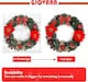 image 5 of Christmas Wreath with 30 LED Lights & Hanger - Artificial Pre-Lit Door Wreath for Front Door, Window, Fireplace & Holiday Home Decor