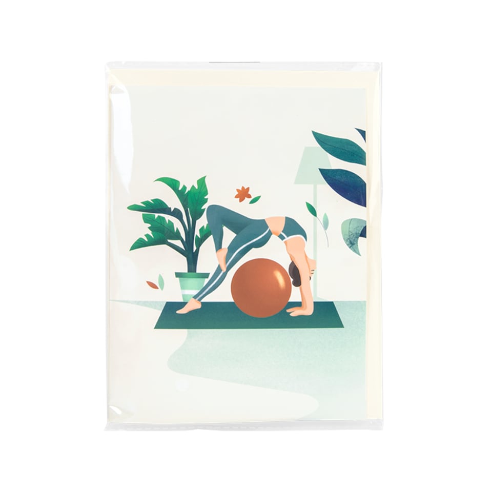 image 1 of Breathe & Balance 3D Pop Up Yoga Studio Scene Greeting Card