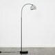 image 2 of ValueLights Curva Black Floor Lamp With Polished Chrome Metal Dome Shade | Chrome