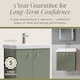 image 4 of Balterley Curve Modern Bathroom Wall Hung 2 Door Vanity Unit Basin | Green | Satin Green