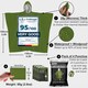 image 2 of aZengear Emergency Survival Poncho (4pc) Thermal Mylar Foil Coating Blanket for Heat Retention and Rain, Waterproof (Green)
