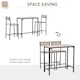 image 7 of HOMCOM 3-Piece Bar Table and Stools Set, Industrial Breakfast Bar Set with Footrest, Backrest, Metal Frame, Kitchen Table and 2 Chairs for Dining Room, Small Space, Natural Wood Finish