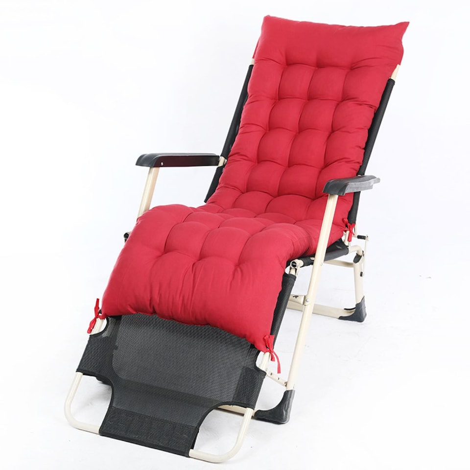 Pack of 2 Sun Lounger Cushion Pad for Garden Recliner Chair | Red | Red