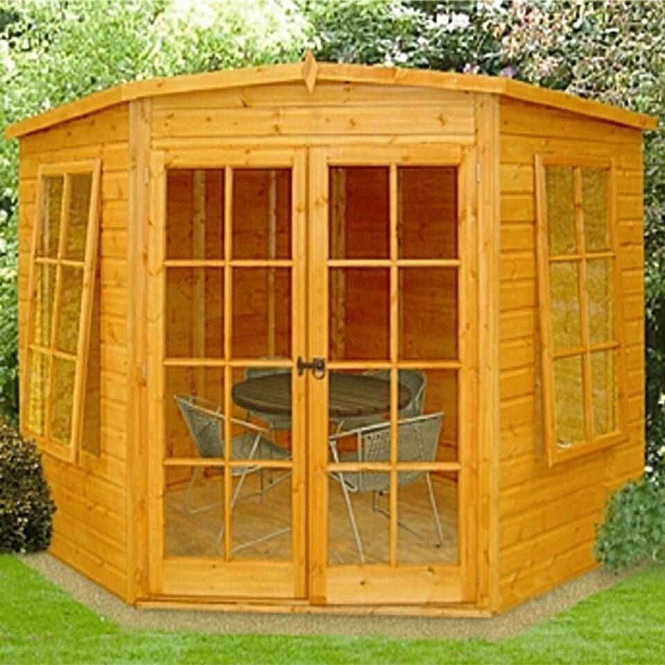 image 1 of Hampton High Spec Shiplap Summerhouse Garden Sun Room Approx 10 x 10 Feet Brown