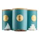 image 3 of Cooks Professional 3 Piece Ribbed Tea, Coffee, & Sugar Cannisters with Bamboo Lids | Stainless Steel Kitchen Storage Bins | Teal & Gold