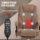 image 3 of Vinsetto Massage Office Chair, Heated Reclining Desk Chair, Brown | Brown