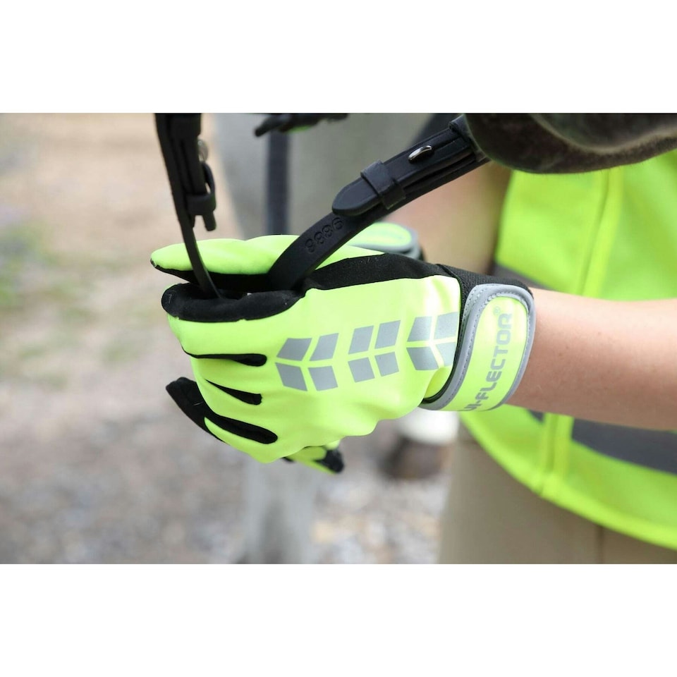 image 1 of Equi-Flector Riding Gloves - Yellow - S Yellow | S