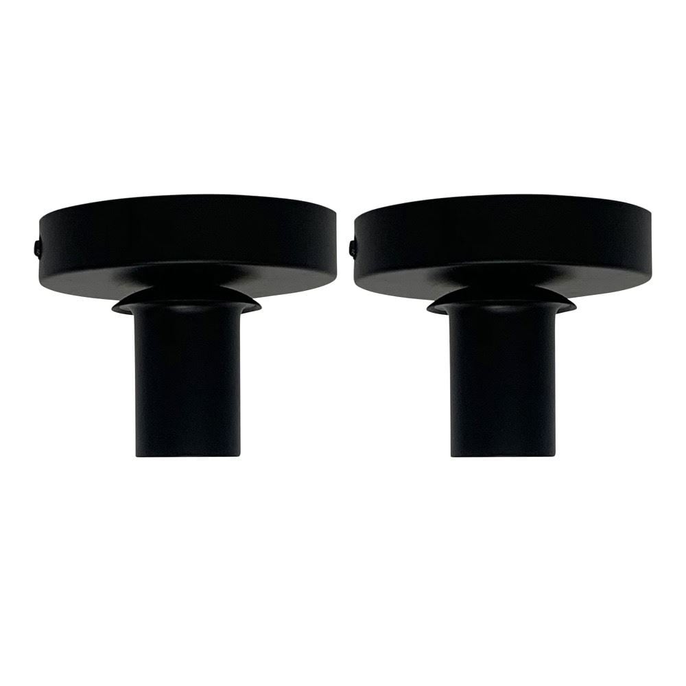 First Choice Lighting Set of 2 Cynthia - Black Ceiling Flush Lights for Easy Fit Shades