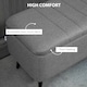 image 4 of HOMCOM Storage Ottoman Bench, Linen Fabric Footstool with Steel Legs Grey