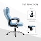 image 5 of Vinsetto Office Chair, Linen Fabric Desk Chair, Height Adjustable Computer Chair with Padded Armrests, Swivel Wheels and Tilt Function, Blue