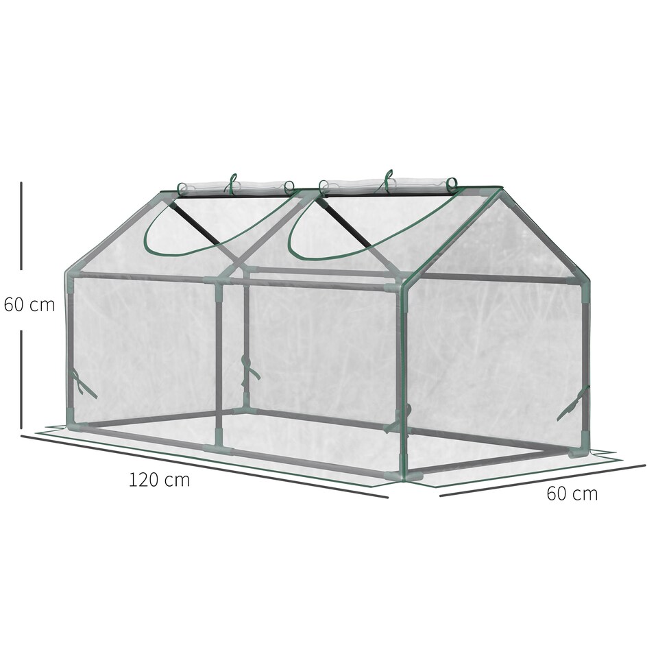 image 1 of Outsunny Greenhouse Plants Foil Tomato Vegetable House W/ 2 Windows Clear | Clear