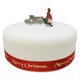 image 3 of Anniversary House Christmas Gonk Resin Cake Topper & Silver Christmas Motto