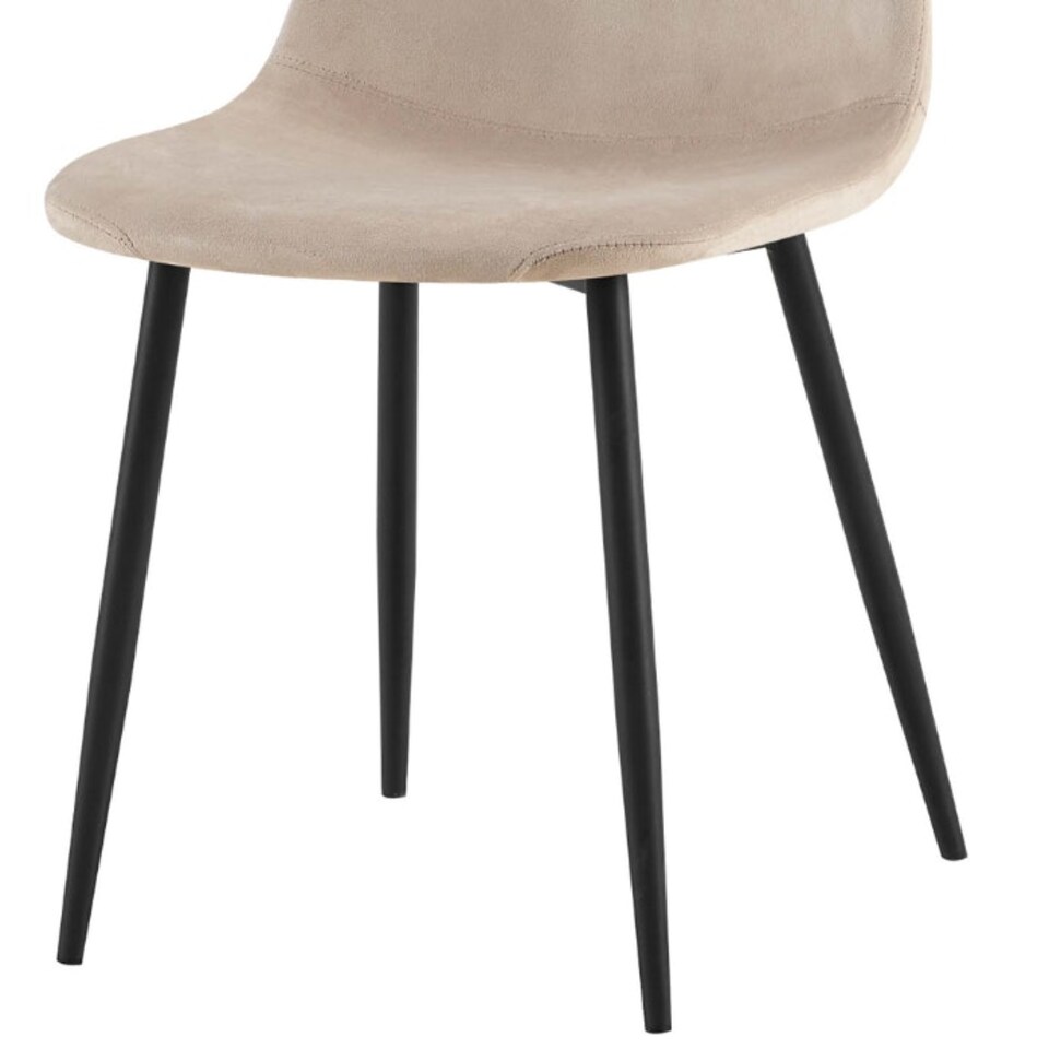 image 1 of Luxe Dining Chair 4pc Sandshell Wood Printed Coating Cream