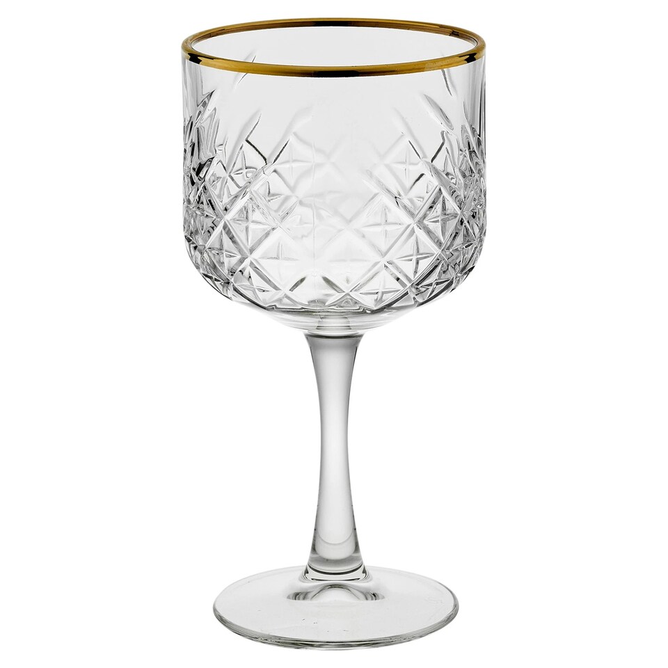 image 1 of Timeless Cocktail Goblet Gold Rim Glassware Sets Mixers Martini 490ml | Clear | Clear