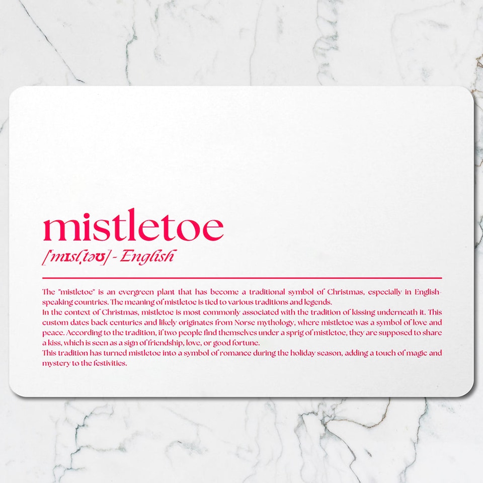 image 1 of Mistletoe Placemats and Coaster Set for Holiday Tables